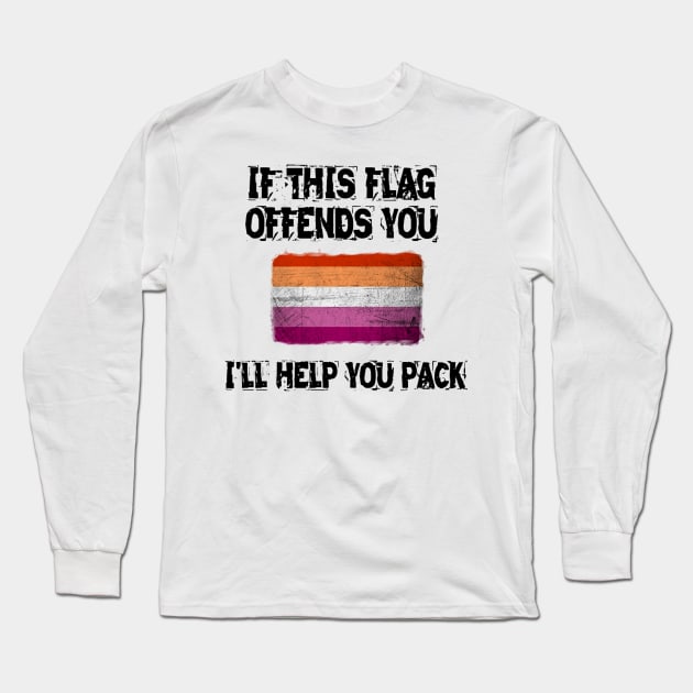 if this flag offends you-lesbian Long Sleeve T-Shirt by coffins